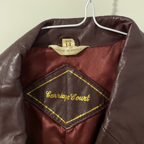 Carriage court leather coat size 14 vintage - Picture 3 of 11